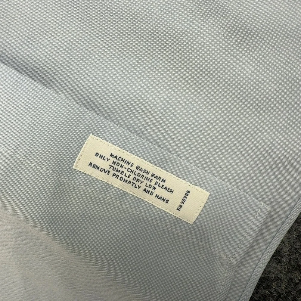 Brooks Brothers Shirt Mens 17.5-33 Blue Supima Cotton Non-Iron Classic Business